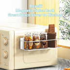 Magnetic Spice Rack for Refrigerator Magnetic Fridge Shelf for Kitchen Spice Organizer Magnetic Shelf for Fridge Space Saving White 2 Pack