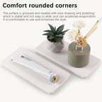 NiuYichee 2 Pcs Water Absorbing Stone Trays, Kitchen/Bathroom Sink Soap Dish, Diatomite Tray Used for Hand Soap & Cosmetic Bottles in The Modern Home, 4" W x 8.3" L, White