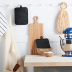 KITCHENAID Ribbed Soft Silicone Pot Holder 2-Pack Set, Matte Black, 7"x9"