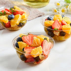 Qeirudu 8 oz Small Clear Plastic Bowls, 100 Pack Disposable Hard Plastic Party Serving Bowls for Fruit, Desserts, Parfaits, Ice Creams, Snacks