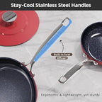 Nuwave Lux 13pc Forged Lightweight Cookware Set PFAS Free, Healthy G10 Duralon Ceramic Coating, Ultra Non-Stick, Stay-Cool Handles, Works on All Cooktops & Induction Ready
