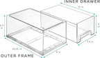 Sorbus Large Clear Storage Drawers (2 Pack) – Stackable Pull-Out Storage Bins with Handles, Slide Out Organizer Drawers for Pantry, Fridge, Kitchen – Stackable Acrylic Storage Bins