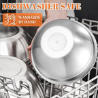 Mixing Bowls with Lids Set - 7 Nesting Mixing Bowls, 3 Graters, 11 Baking Tools, Airtight Lids, Stainless Steel Mixing Bowls for Mixing & Baking, Size 0.7/1.1/1.5/2.1/3.5/4/4.5 QT, Black
