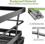 Ekisemio Dish Drying Rack for Kitchen Counter - Large Capacity Dish Drainer with Cutlery Holder & Drip Tray, Space Saving Kitchen Organizer (12x15.7), Black
