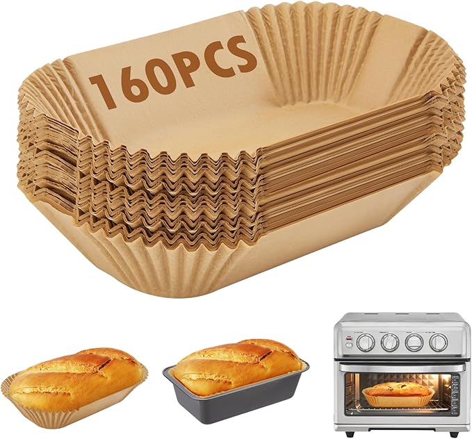 Loaf Pan Liners,160Pcs Parchment Paper Liners for Baking Bread 9x5 Inch,Non-Stick Parchment Bread Liners, Disposable Pan Liners for Baking,9.5x5 Bread Pan Liners