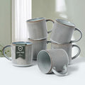 MONITO Coffee Mugs Set of 6, 16 oz Mugs Set, Ceramic Coffee Cups with Large Handles, Suitable for Lattes, Hot tea, Cappuccinos, Mochas and Cocoa, Smoky Blue