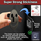 Stainless Steel Smiley Face Sponge Holder with Adhesive Hook - No Falling Risk, Rustproof Sink Sponge Holder for Kitchen, Bathroom&RV Apartment, Keep Happy Face Sponges Dry and Odor Free, Black