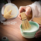 Japanese Matcha Set, Matcha Bowl with Spout, Matcha Whisk and Holder, Bamboo Matcha Scoop and Stainless Steel Sifter - 5 Pcs Gradient Green Matcha Kit for Matcha Lover