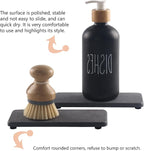 NiuYichee 2 Pcs Water Absorbing Stone Trays, Kitchen/Bathroom Sink Soap Dish, Diatomite Tray Used for Hand Soap & Cosmetic Bottles in The Modern Home, 3.5" W x 7.1" L, Dark Gray