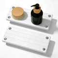 2PCS Instant Dry Sink Caddy for Bathroom Counter, Durable Kitchen Sink Organizer, Diatomite Stone Drying Tray, Upgrade Water Absorbing Stone Tray for Sink, Anti-Slip Stone Soap Tray -White