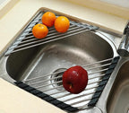 Ahyuan Roll up Dish Drying Rack Over The Sink Kitchen Roll up Sink Drying Rack Portable Dish Drainer Foldable Dish Drying Rack (Warm Gray, Triangle 16.3''X9.4'')