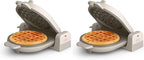 bella Flip-n-StoreWaffle Maker with EverGood™Ceramic Nonstick Coating,Fits-anywhere™Kitchenware,Power Indicator Light,Cool Touch Handle&Cord Wrap,7” Wide & 1" Deep Plates,1000 Watt,Oatmilk,(Pack of 2)