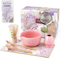 Matcha Whisk Set, 8 Pcs Matcha Kit with Ceramic Japanese Matcha Bowl & Accessories Kit for Traditional Tea Ceremony, Home Use & Gifts for Matcha Lovers (Pink)