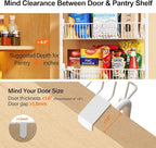 Delamu Large Over the Door Pantry Organizer, 6-Tier Metal Pantry Door Organization and Storage for Easy Install, Hanging Spice Rack Seasoning Shelves for Cabinet & Kitchen, D6.7xW17.5xH53.7 in, White