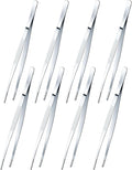 Yaomiao 8 Packs 12 Inch Bar Tweezers Silver Cocktail Tongs Long Garnish Tweezers Stainless Steel Bartender Kitchen Cooking Tongs for Cocktail Food Fruit Korean BBQ Bartender Chef, Multi-use