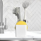 Spacewiser TidyNook Silicone Sink Caddy - Sponge Holder for Kitchen Sink, Dish Brush Holder, Fits Scrub Daddy Sponges, Scrub Mommy, and all Dish Sponges, Compact Kitchen Sinks Organizer Caddy, No Rust