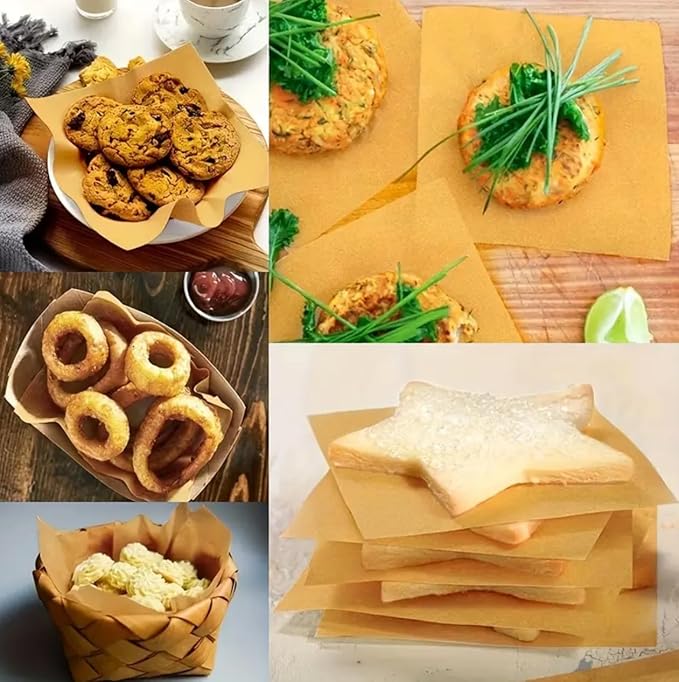 Comfylife 300Pcs 6x6in Patty Paper - No Curl, No Tear, No Burn Baking Paper (6 x 6 inch) – Precut Parchment Paper For Baking or Lining – No Chemical Unbleached Parchment Paper – Cookie Paper