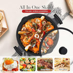 14-Inch Large Deep Frying Pan Skillet with Lid, 5-Quart Non stick Saute Pan, 2-In-1 Nonstick Sauté Pan Everyday Pan with Lid, Compatible with All Stoves, PTFE & PFAS-Free