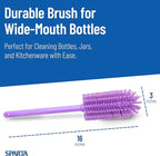 SPARTA Large Water Bottle Brush Ideal for Wide-Mouth Jars, Bottles and Tumblers, Dishwashing Tool with Handle for Home and Commercial Kitchens, Plastic, 16 Inches, Purple