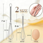 Anaeat Mini Wire Whisks, Set of 4 Portable Stainless Steel Kitchen Tiny Whisk & Egg Beater with Thick Wire - Sturdy Small Mixing Balloon for Cooking, Blending, Whiping, Beating and Stirring (5" + 7")