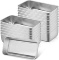 P&P CHEF Loaf Pan Set, 9 x 5 Inch Bread Pans, Stainless Steel Loaf Toast Baking Pans For Bread Meatloaf Lasagna Cake, Healthy & Non Toxic, Oven Safe& Easy Clean, (Silver, 16Pcs)