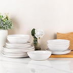 AmorArc Ceramic Dinnerware Sets,Handmade Reactive Glaze Stoneware Plates and Bowls Sets,Highly Scratch Resistant | Dishwasher & Microwave Safe Dishes Set,Service for 6 (18pc)