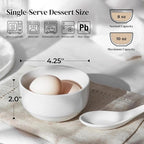 DOWAN 10 OZ Small Bowls, Ice Cream Bowls - 4.25" Ceramic Dessert Bowl Set of 6 - Porcelain Small Cereal Bowls, Side Dishes Dipping Bowl for Portion Control - Dishwasher Microwave Safe（Soft White