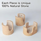 2 in 1 Travertine Sponge Holder, 2 Slot Natural Stone Sink Organizer with Raised Edge to Catch Drips,Keeps Sponges Dry & Countertop Clean, Heavy&Stable with Anti-Slip Base, Kitchen Decor,Double, Beige