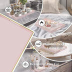 MAONAME Pink Serving Tray with Handles, Rectangular Decorative Tray, Modern Coffee Table Trays, Plastic Ottoman Trays for Bathroom, Decor, 15.7” x 11.8” x 1.57"