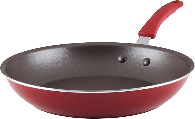 Rachael Ray Cook + Create Nonstick Frying Pan/Skillet, 12.5 Inch, Red