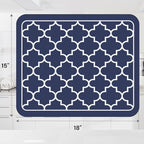 WISELIFE Dish Drying Mat Super Absorbent Drying Mat Large Dish Drying Mats for Kitchen Counter Easy Clean Dish Mat Kitchen Drying Mat15"x 18" Stylish Blue