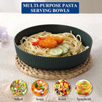 HOMQUEN Pasta Bowls Set of 6, 37oz Salad Bowls Green Soup Bowls, Large Pasta Serving Bowls, Unbreakable Plastic Dinner Bowls, Dinnerware Sets,Valentines Day Gift, Dishwasher Safe (Green)