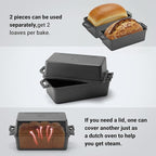 9×5 Inch Cast Iron Loaf Pan with Lid | Bread Baking Pan | Even Heat Distribution for Homemade Bread, Cake, and Meatloaf | 2 Piece Set