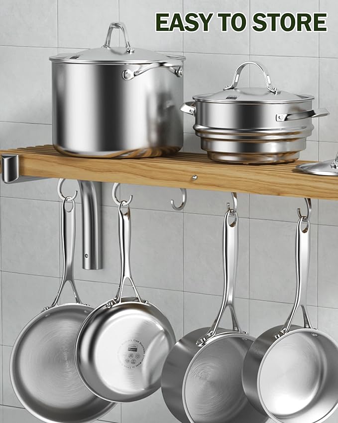 Cooks Standard Multi-Ply Clad Stainless Steel Saute Pan 10.5 Inch, 4 Quart Deep Frying Pan Skillet with Lid, Induction Cookware, Stay-Cool Handle