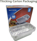 Loaf Pans [50 Pack] 2Lb Heavy Duty Disposable Aluminum Foil Premium Bread Tins Standard Size - 8.5" X 4.5" X 2.5" Perfect for Homemade Cakes & Breads