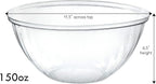 PLASTICPRO Disposable 150 Ounce Round Crystal Clear Plastic Serving Bowls, Party Snack or Salad Bowl, Chip Bowls, Snack Bowls, Candy Dish, Salad Container Pack of 8