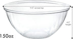 PLASTICPRO Disposable 150 Ounce Round Crystal Clear Plastic Serving Bowls for Snack or Chip ,Candy Dish, Party Salad Container Pack of 2
