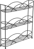 Spectrum 3 Tier Spice Rack Organizer Black Countertop Wire Shelf Spice Rack for Modern Kitchen Pantry Cabinet, Organize Spices with Three Tier Spice Shelf for Kitchen Storage with Wall Mount Option