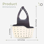 Sponge Holder for Kitchen Sink to Hang from the Faucet. Modern Adjustable Kitchen Sink Sponge Holder with Drain Holes For Drying.