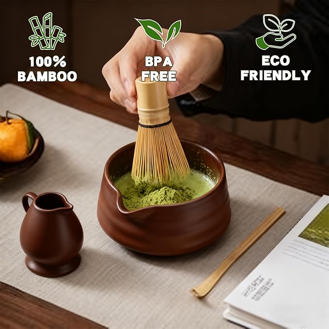 Clay&Fire Matcha Whisk, 2 Pack Handcrafted Bamboo Whisk for Matcha Powder, Traditional Japanese Chasen for Matcha Stirrer, 100% Natural Matcha Wisk