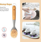 2 Pack Kitchen Dish Brush Bamboo Handle Dish Scrubber Built-in Scraper, Scrub Brush for Pans, Pots, Kitchen Sink Cleaning, Dishwashing and Cleaning Brushes are Perfect Cleaning Tools, Color-Gray
