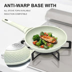8 Inch Non Stick Frying Pan with Lid - Omelette & Egg Pan Skillet | PFOA/PFAS Free Healthy Cookware | All Stovetop & Dishwasher Safe | Heat Resistant Handle | Eco-Friendly
