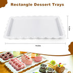 5 Pack Dessert Table Display Set, 2 Sets 3 Tier Cupcake Stand, 3 Pcs Food Serving Trays, Tiered White Plastic Cup Cake Tower for Birthday Baby Shower Wedding and Tea Party Supplies (5, Large)