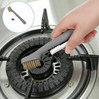 Kitchen Cleaning Scrub Brush Deep Gas Stove Brass Wire Brush with Stiff Bristles & Cooktop Scraper Stainless Steel Scrubber for Range Hood Grease Grime Rust Cleaner for Pot Pan Household Cleaning Tool