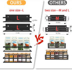 Magnetic Spice Rack for Refrigerator Seasoning Organizer for Spice Fridge Shelf storage Magnetic Shelf with Hook for Oven(6pack) (4Pack-Cut out-black)