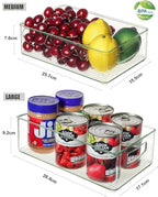 Set of 8 Clear Fridge Organizer Bins, Stackable Refrigerator Organizers and Storage for Fridge, Freezer, Pantry, BPA Free