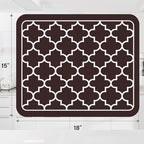 WISELIFE Dish Drying Mat Super Absorbent Drying Mat Large Dish Drying Mats for Kitchen Counter Easy Clean Dish Mat Kitchen Drying Mat15"x 18" Stylish Chocolate