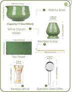 ZENS Matcha Whisk Set, 6Pcs Matcha Kit Set Includes Ceramic Bowl, Bamboo Whisk and Chasen Holder,Scoop, 304 Stainless Sifter & Tea Mat, Matcha Set for Tea Ceremony, Blue