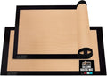 GORILLA GRIP Food Grade Reusable Nonstick Silicone Baking Mat 2PK, Oven Safe Cookie Sheet Liners, Up to 500 Degrees, No Mess Easy Clean Pastry Mats, Kitchen Essentials, 11.75x8.25 Quarter Sheet, Black