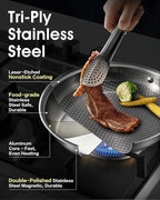 Nonstick Frying Pans with Lid,10-Inch Non Stick Skillet with Honeycomb Surface,Dishwasher-Friendly,Oven-Safe,Induction Compatible,PFAS-Free,Non-Toxic,Compatible with All Cooktops.